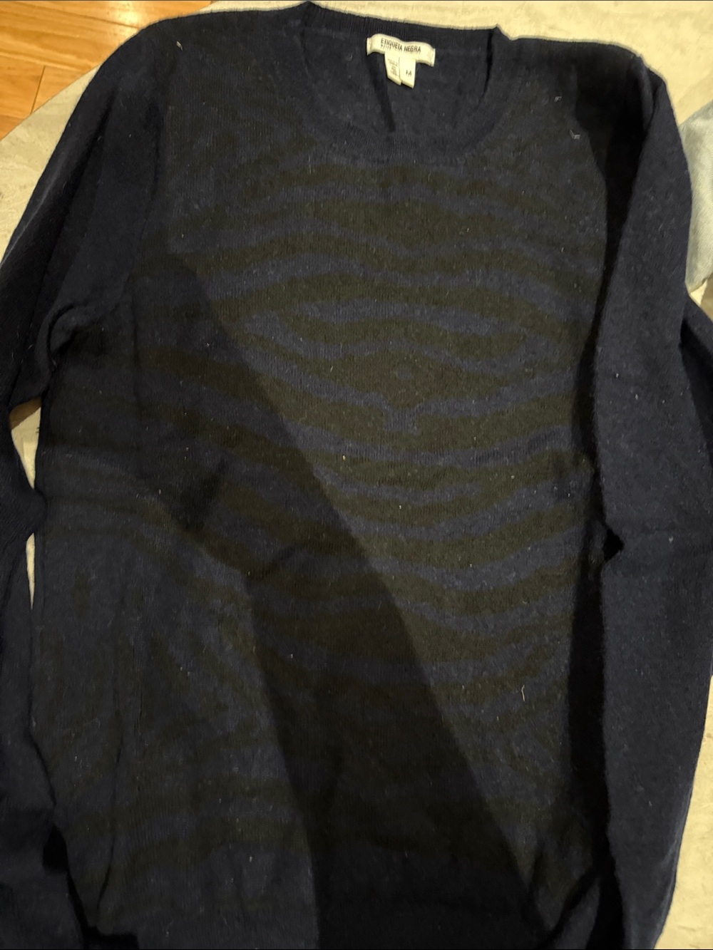 Navy and Black Striped Knit Sweater